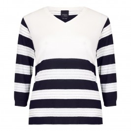 PERSONA navy and white striped knitted TUNIC