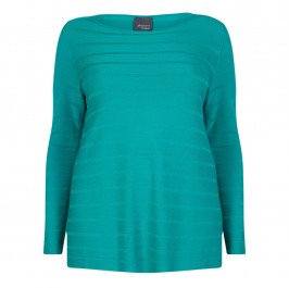 PERSONA BY MARINA RINALDI AQUA KNITTED SWEATER  - Plus Size Collection