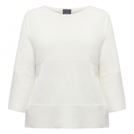 Persona By Marina Rinaldi Cotton Knitted Tunic White  - Plus Size Collection