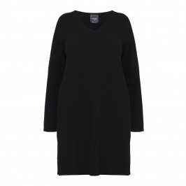 PERSONA knee length black knit TUNIC - Plus Size Collection