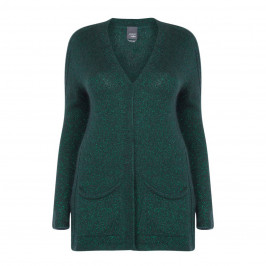 PERSONA BY MARINA RINALDI GREEN LUREX CARDIGAN LONG - Plus Size Collection