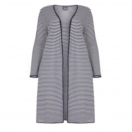 PERSONA BY MARINA RINALDI LONG narrow stripe CARDIGAN - Plus Size Collection