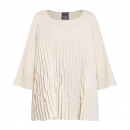 PERSONA BY MARINA RINALDI PLEATED BLOUSE CREAM - Plus Size Collection