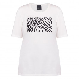 Persona by Marina Rinaldi Cotton Jersey Embroidered T-Shirt White  - Plus Size Collection