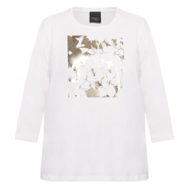 Persona by Marina Rinaldi White T-Shirt Gold Applique - Plus Size Collection
