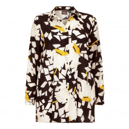 PERSONA silk abstract print OVERSHIRT - Plus Size Collection