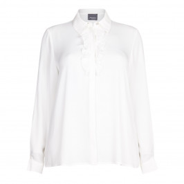 PERSONA BY MARINA RINALDI white ruffle front SHIRT - Plus Size Collection