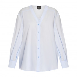 Persona by Marina Rinaldi Pure Cotton Shirt Sky Blue - Plus Size Collection