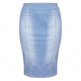 PERSONA BY MARINA RINALDI FADED BLUECOTTON DENIM PENCIL SKIRT  - Plus Size Collection