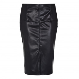 Persona by marina rinaldi Black Leather Look Pencil Skirt With Front Slit - Plus Size Collection