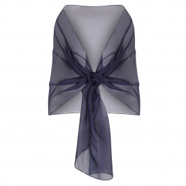 PERSONA BY MARINA RINALDI SILK STOLE NAVY - Plus Size Collection