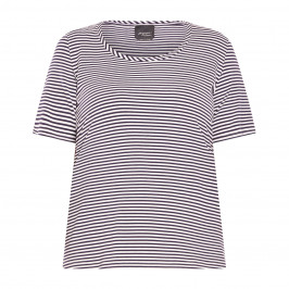 Persona by Marina Rinaldi Stripe T-Shirt Blue and White - Plus Size Collection