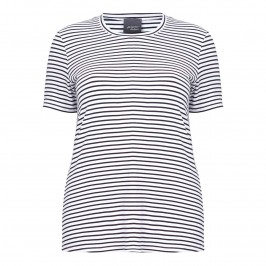 PERSONA NAVY AND WHITE STRIPED T-SHIRT - Plus Size Collection