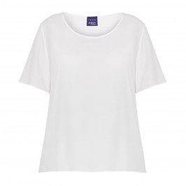 PERSONA BY MARINA RINALDI SILK ACETATE TOP WHITE  - Plus Size Collection