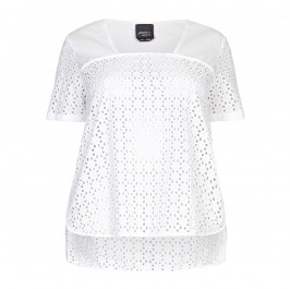 PERSONA BY MARINA RINALDI PURE COTTON BRODERIE ANGLAISE TOP - Plus Size Collection