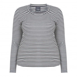 PERSONA BY MARINA RINALDI LUREX STRIPE TOP BLACK AND WHITE - Plus Size Collection