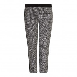 PERSONA MONOCHROME TEXTURED PRINT TROUSERS - Plus Size Collection