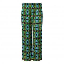 PERSONA BY MARINA RINALDI SATIN TROUSER PRINT GREEN - Plus Size Collection