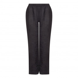 PERSONA BY MARINA RINALDI BLACK LINEN PULL ON TROUSERS  - Plus Size Collection