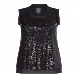 PERSONA BY MARINA RINALDI SEQUIN BLACK VEST - Plus Size Collection