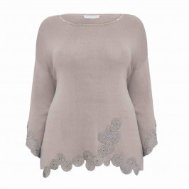 PIAZZA DELLA SCALA SWEATER WITH CROCHET TRIM - Plus Size Collection