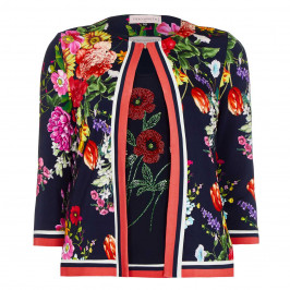 PIERO MORETTI FLORAL JERSEY TWINSET EMBELLISHED  - Plus Size Collection