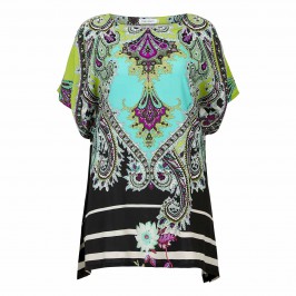 PIERO MORETTI turquoise silk Kaftan - Plus Size Collection