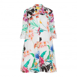 PIERO MORETTI PRINTED BRODERIE ANGLAIS SHIRT DRESS - Plus Size Collection