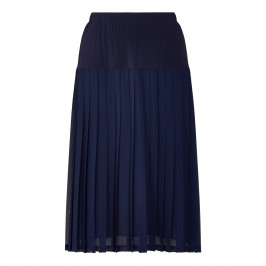 PIERO MORETTI PLEATED SKIRT NAVY - Plus Size Collection