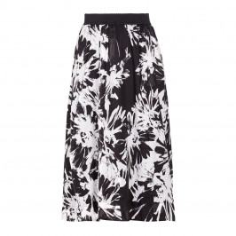 PIERO MORETTI ELASTICATED WAIST BLACK AND WHITE SKIRT  - Plus Size Collection