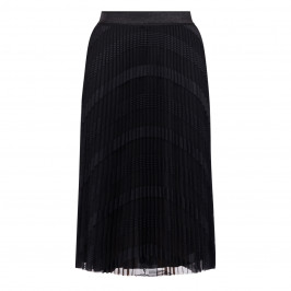 Piero Moretti Mesh Pleated Skirt Black  - Plus Size Collection