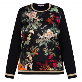 Piero Moretti Silk Insert Printed Merino Wool Sweater - Plus Size Collection