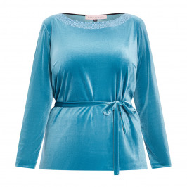 Piero Moretti Velvet Tunic Sky Blue - Plus Size Collection