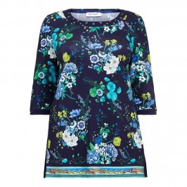 PIERO MORETTI floral print navy TUNIC - Plus Size Collection