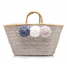 pranella STRAW BAG WITH POM POMS - Plus Size Collection