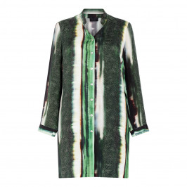 QNEEL LONG-SHIRT PRINT GREEN - Plus Size Collection