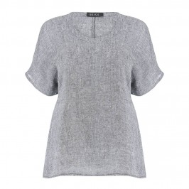 BEIGE crushed linen TOP in grey - Plus Size Collection