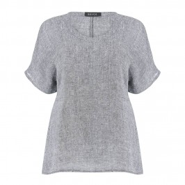 BEIGE crushed linen TOP in grey - Plus Size Collection