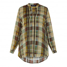 BEIGE CHECK TUNIC GREEN - Plus Size Collection