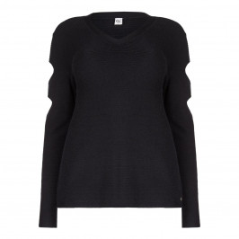 QUE black cold shoulder SWEATER - Plus Size Collection