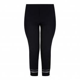 BEIGE LABEL TROUSER WITH NET HEM DETAIL BLACK - Plus Size Collection