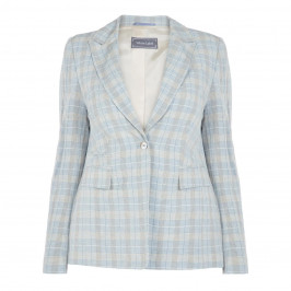 WHITE LABEL CHECK LINEN JACKET - Plus Size Collection