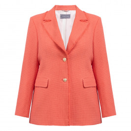 Rofa Textured Blazer Coral  - Plus Size Collection