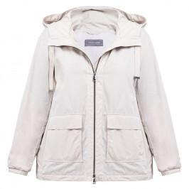 Rofa Shower Proof Hooded Jacket Cream  - Plus Size Collection