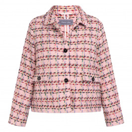 RoFa Multicolour Tweed Jacket Pink - Plus Size Collection