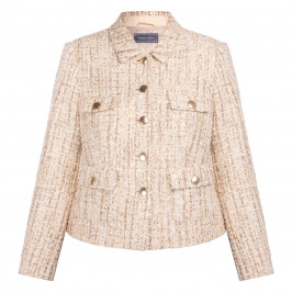 RoFa Metallic Tweed Jacket Beige and Gold - Plus Size Collection