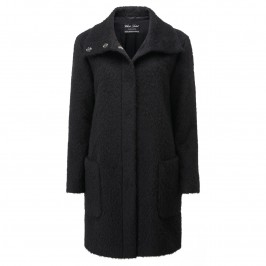 ROF AMO BLACK WOOL-ALPACA BLEND COAT - Plus Size Collection