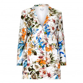 Rof Amo LONG white floral print JACKET - Plus Size Collection