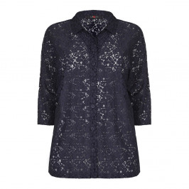 Sallie Sahne navy lace SHIRT - Plus Size Collection