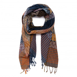 Salto Woven Patchwork Merino Wool Scarf Multi-Colour  - Plus Size Collection